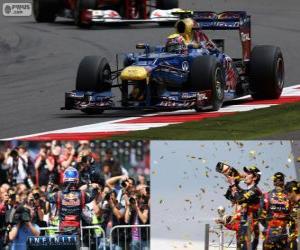 Puzzle Σήμα Webber γιορτάζει την wictory με την British Grand Prix 2012